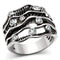 Proposal Ring 3W221 Rhodium Brass Ring with AAA Grade CZ