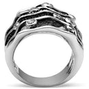 Proposal Ring 3W221 Rhodium Brass Ring with AAA Grade CZ