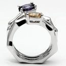 Proposal Ring 3W224 Rhodium Brass Ring with AAA Grade CZ