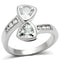 Proposal Ring 3W228 Rhodium Brass Ring with AAA Grade CZ