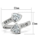 Proposal Ring 3W228 Rhodium Brass Ring with AAA Grade CZ