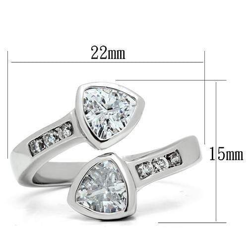 Proposal Ring 3W228 Rhodium Brass Ring with AAA Grade CZ