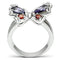 Proposal Ring 3W233 Rhodium Brass Ring with AAA Grade CZ