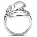 Silver Jewelry Rings Proposal Ring 3W237 Rhodium Brass Ring with AAA Grade CZ Alamode Fashion Jewelry Outlet