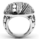 Proposal Ring 3W244 Rhodium Brass Ring with AAA Grade CZ