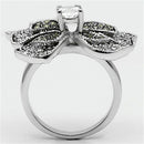 Proposal Ring 3W246 Rhodium Brass Ring with AAA Grade CZ