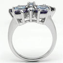 Proposal Ring 3W254 Rhodium Brass Ring with AAA Grade CZ