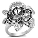 Proposal Ring 3W261 Rhodium Brass Ring with AAA Grade CZ