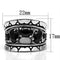 Proposal Ring 3W262 Rhodium Brass Ring with AAA Grade CZ in Black Diamond