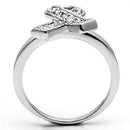 Proposal Ring 3W263 Rhodium Brass Ring with AAA Grade CZ