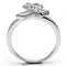 Proposal Ring 3W263 Rhodium Brass Ring with AAA Grade CZ