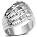 Proposal Ring 3W265 Rhodium Brass Ring with AAA Grade CZ