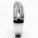 Proposal Ring 3W274 Rhodium Brass Ring with AAA Grade CZ