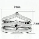 Proposal Ring 3W276 Rhodium Brass Ring with AAA Grade CZ