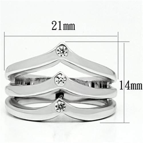 Proposal Ring 3W276 Rhodium Brass Ring with AAA Grade CZ