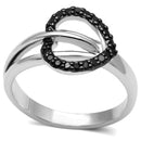 Proposal Ring 3W277 Rhodium + Ruthenium Brass Ring with CZ