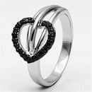 Proposal Ring 3W277 Rhodium + Ruthenium Brass Ring with CZ