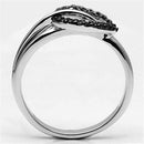 Proposal Ring 3W277 Rhodium + Ruthenium Brass Ring with CZ