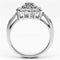 Proposal Ring 3W278 Rhodium Brass Ring with AAA Grade CZ