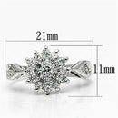 Proposal Ring 3W278 Rhodium Brass Ring with AAA Grade CZ