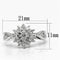 Proposal Ring 3W278 Rhodium Brass Ring with AAA Grade CZ