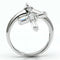 Proposal Ring 3W283 Rhodium Brass Ring with AAA Grade CZ