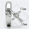 Proposal Ring 3W283 Rhodium Brass Ring with AAA Grade CZ