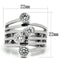 Proposal Ring 3W286 Rhodium Brass Ring with AAA Grade CZ