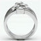 Proposal Ring 3W286 Rhodium Brass Ring with AAA Grade CZ