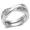 Proposal Ring 3W287 Rhodium Brass Ring with AAA Grade CZ