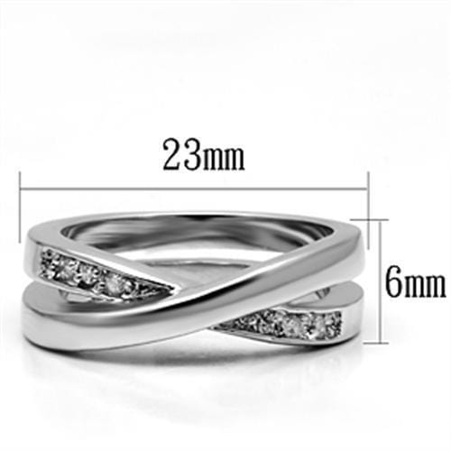 Proposal Ring 3W287 Rhodium Brass Ring with AAA Grade CZ