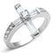 Proposal Ring 3W288 Rhodium Brass Ring with AAA Grade CZ