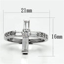 Proposal Ring 3W288 Rhodium Brass Ring with AAA Grade CZ