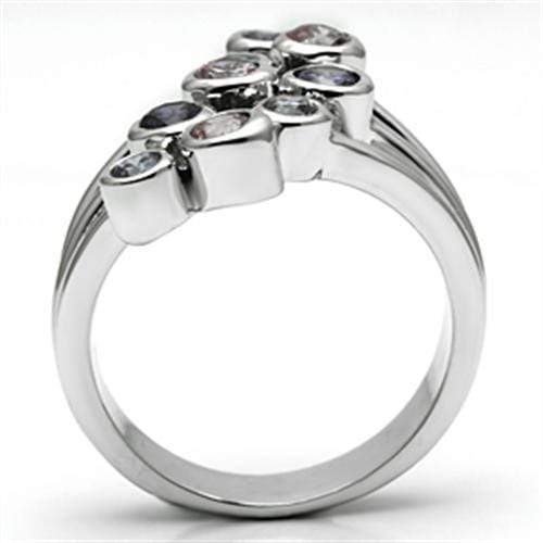 Proposal Ring 3W290 Rhodium Brass Ring with AAA Grade CZ