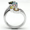 Proposal Ring 3W291 Rhodium Brass Ring with AAA Grade CZ