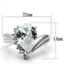 Proposal Ring 3W292 Rhodium Brass Ring with AAA Grade CZ