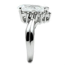 Proposal Ring 3W292 Rhodium Brass Ring with AAA Grade CZ