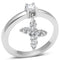 Proposal Ring 3W293 Rhodium Brass Ring with AAA Grade CZ