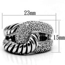 Proposal Ring 3W298 Rhodium Brass Ring with AAA Grade CZ