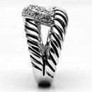 Proposal Ring 3W298 Rhodium Brass Ring with AAA Grade CZ