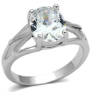 Proposal Ring 3W308 Rhodium Brass Ring with AAA Grade CZ