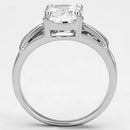 Proposal Ring 3W308 Rhodium Brass Ring with AAA Grade CZ