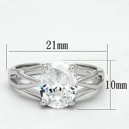 Proposal Ring 3W308 Rhodium Brass Ring with AAA Grade CZ