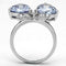 Proposal Ring 3W309 Rhodium Brass Ring with AAA Grade CZ