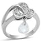 Proposal Ring 3W312 Rhodium Brass Ring with AAA Grade CZ