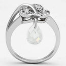 Proposal Ring 3W312 Rhodium Brass Ring with AAA Grade CZ