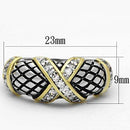 Proposal Ring 3W314 Reverse Two-Tone Brass Ring with AAA Grade CZ