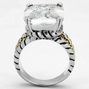 Proposal Ring 3w316 Reverse Two-Tone Brass Ring with AAA Grade CZ