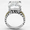 Proposal Ring 3w316 Reverse Two-Tone Brass Ring with AAA Grade CZ