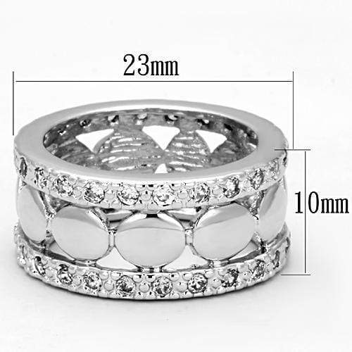 Proposal Ring 3w319 Rhodium Brass Ring with AAA Grade CZ